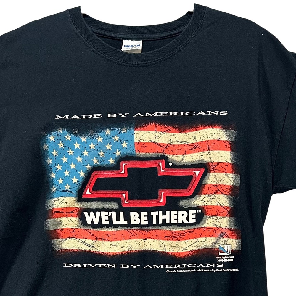 Chevrolet Graphic T-Shirt Mens L Black Cotton Americana Automotive Vintage Y2K